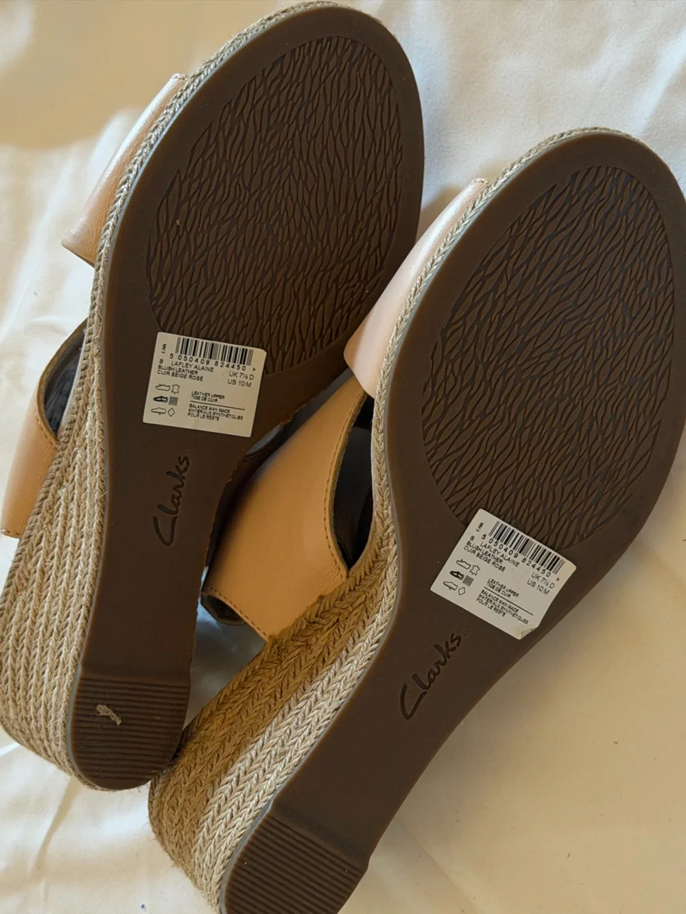 Clarks Women's Nude Slingback Wedge Sandals